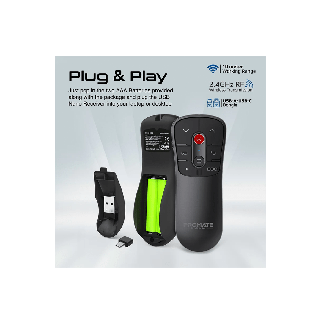 Promate ProPointer Universal Intuitive Wireless Presenter in Qatar Promate ProPointer Universal Intuitive Wireless Presenter in Qatar